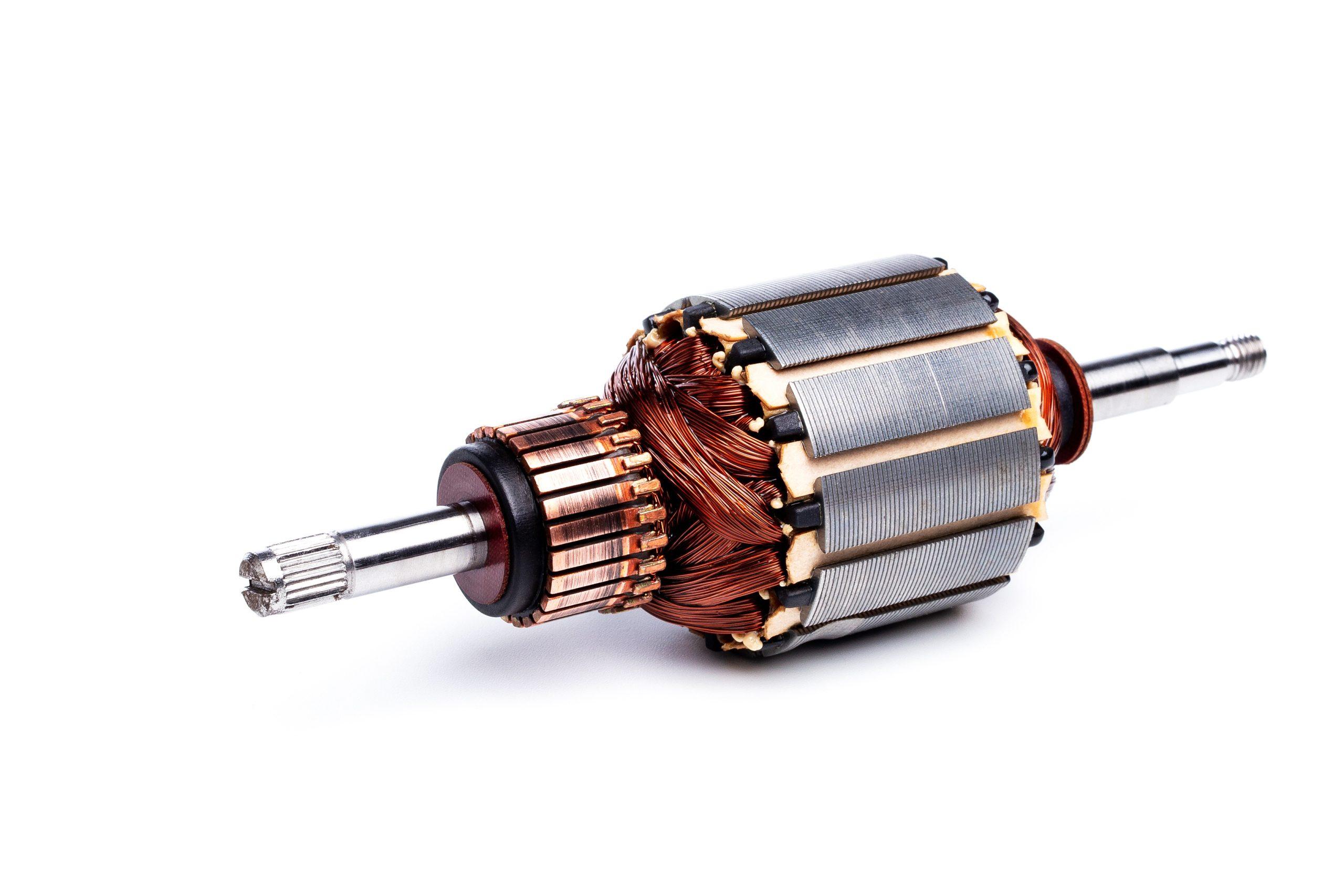 Copper coils inside electric motor